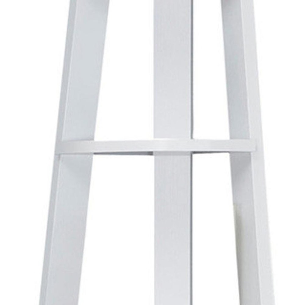 71" Gray Wood Five Tier Corner Bookcase