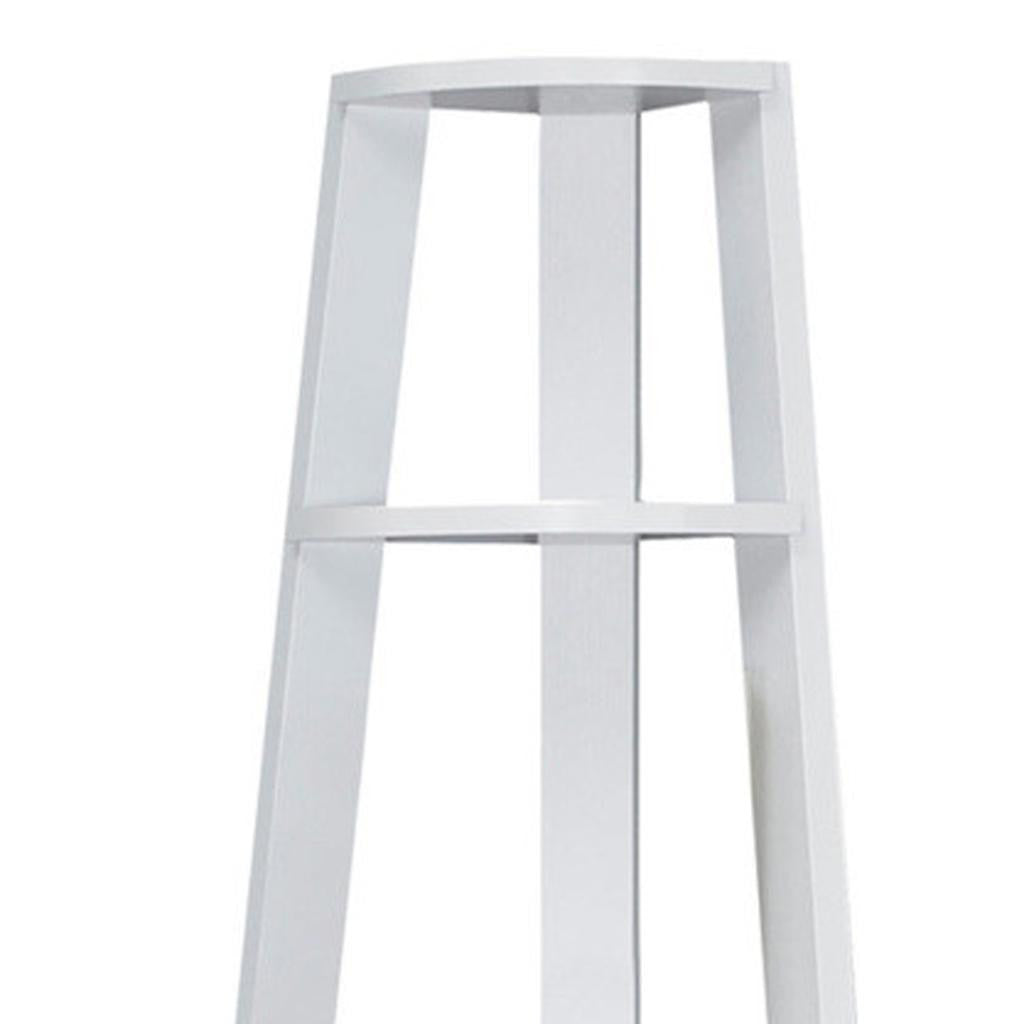 71" Gray Wood Five Tier Corner Bookcase