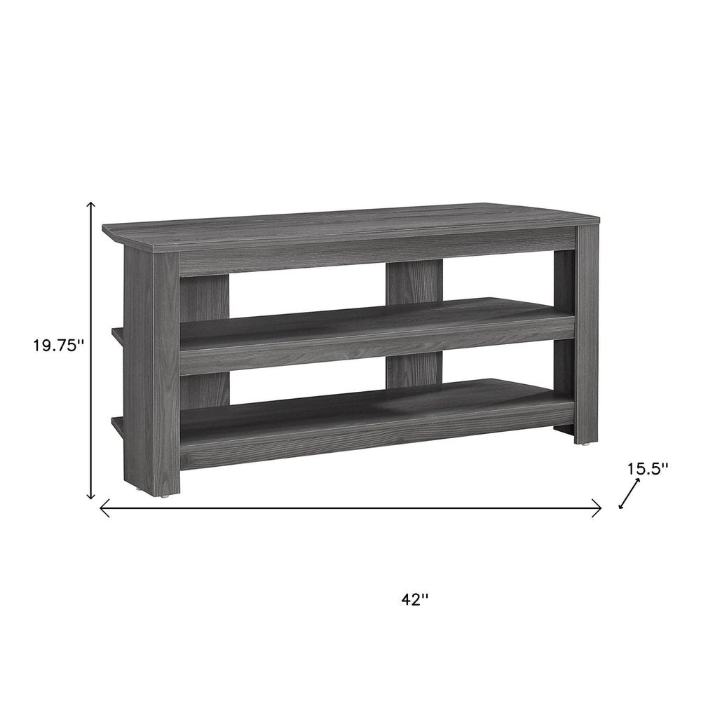 42" Brown Open Shelving TV Stand