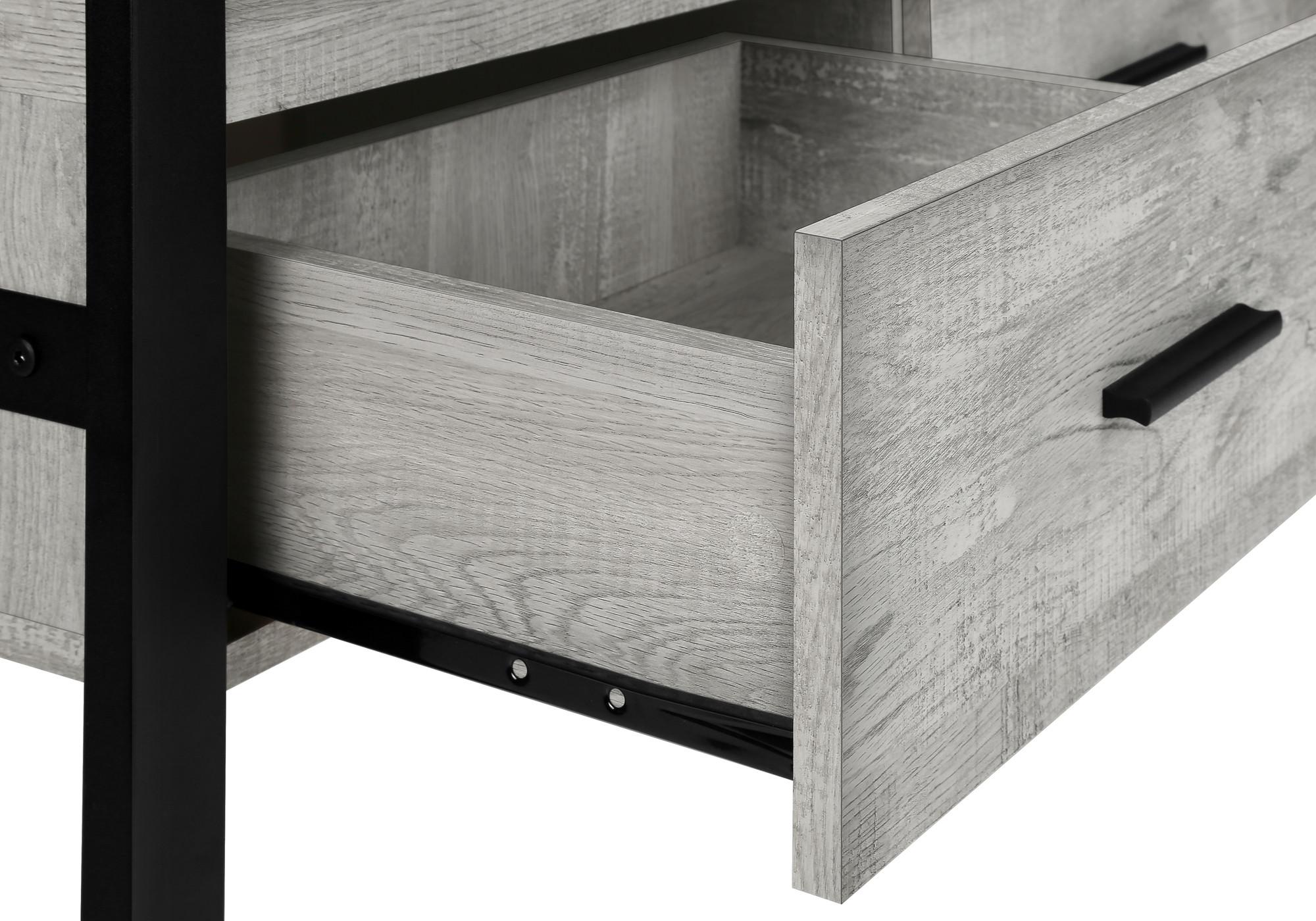 59" Black and Gray Cabinet Enclosed Storage TV Stand
