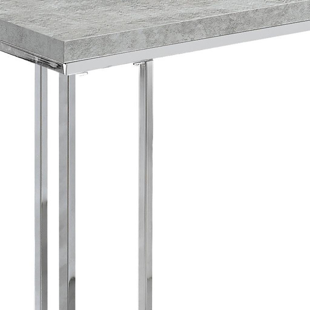 18.25" X 10.25" X 25.25" Grey Particle Board Metal Accent Table