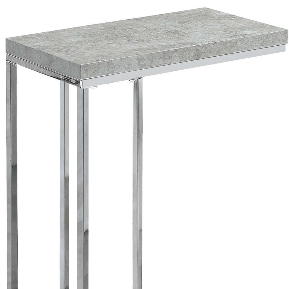 18.25" X 10.25" X 25.25" Grey Particle Board Metal Accent Table