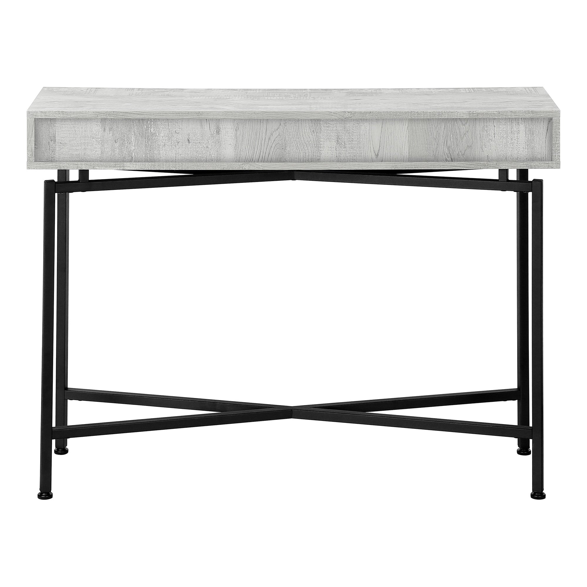 43" Gray And Black Cross Leg Console Table