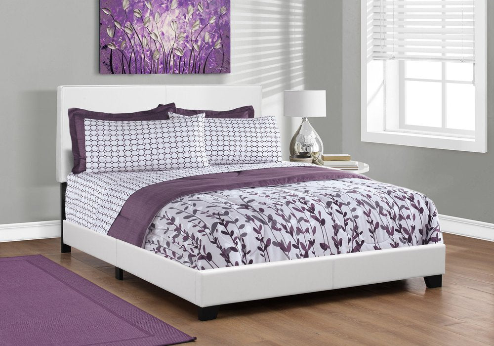 White Faux Leather Queen Bed Frame