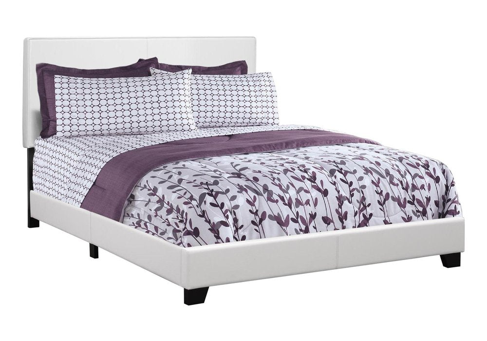 White Faux Leather Queen Bed Frame