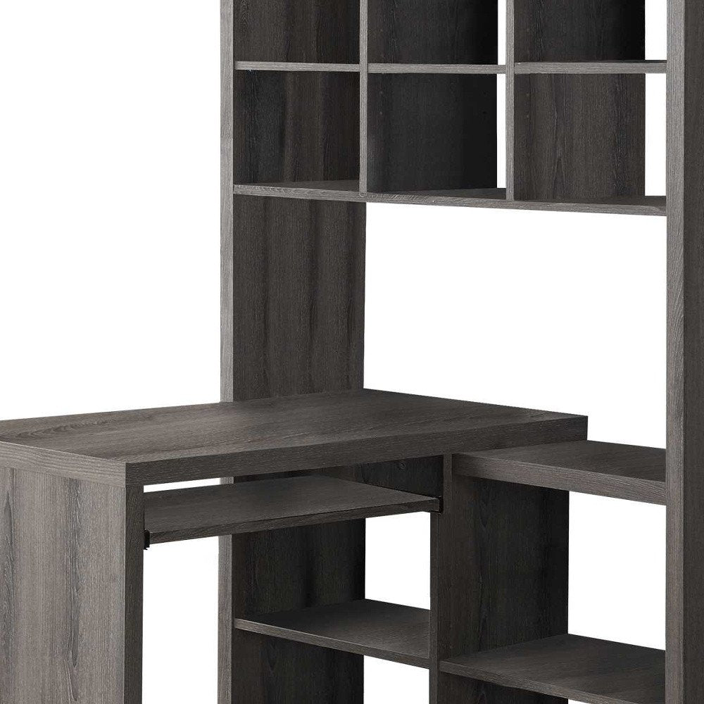 38" Taupe L Shape Computer Desk