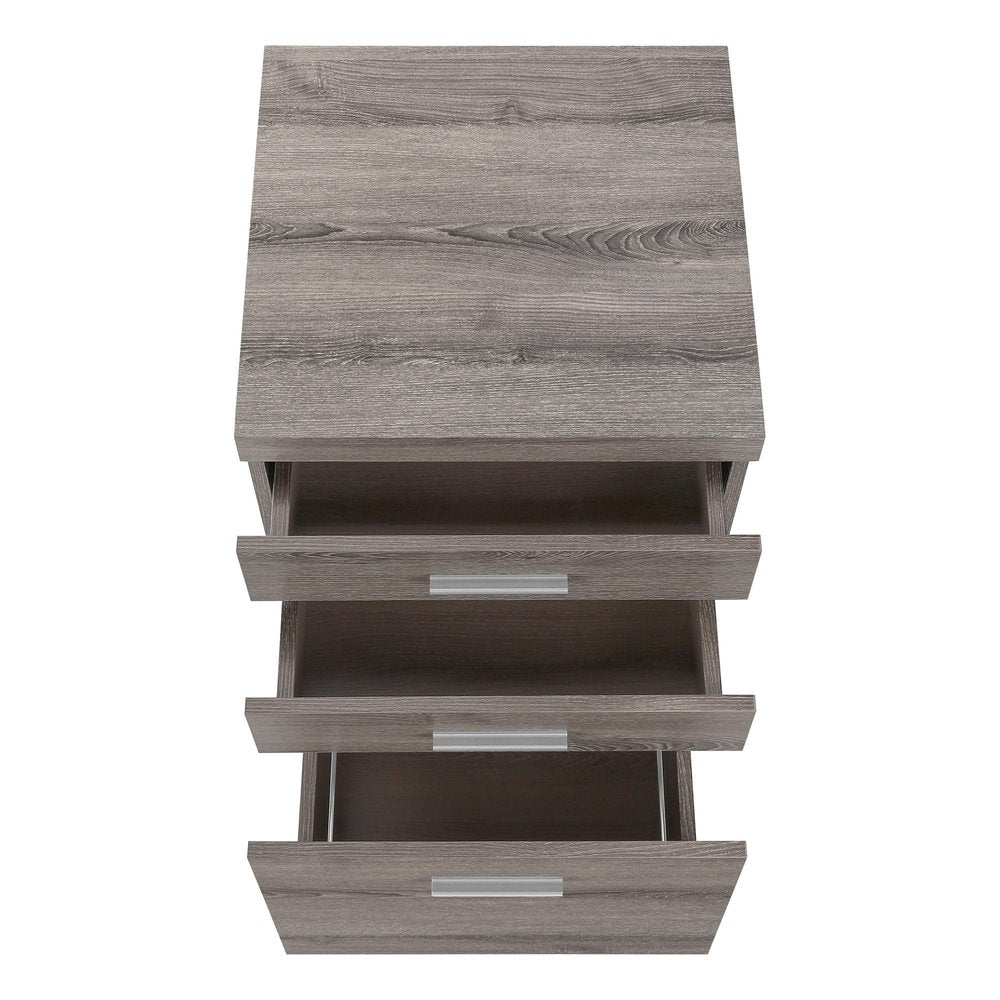 25" Gray Particle Board Filing Cabinet With Drawers
