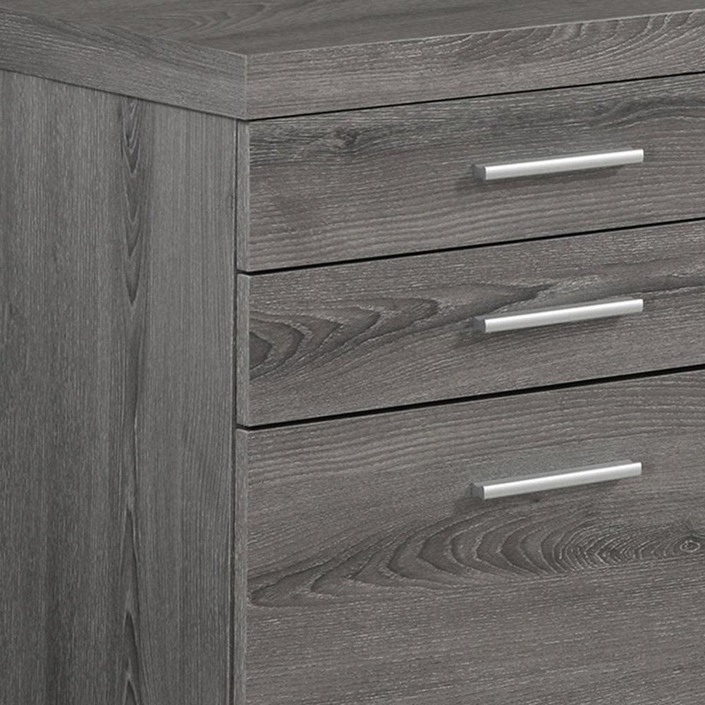 25" Gray Particle Board Filing Cabinet With Drawers