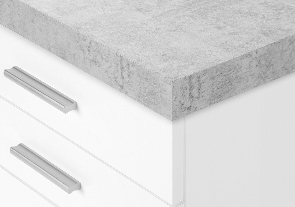 25" White And Gray Particle Board and Wood Filing Cabinet With Drawers