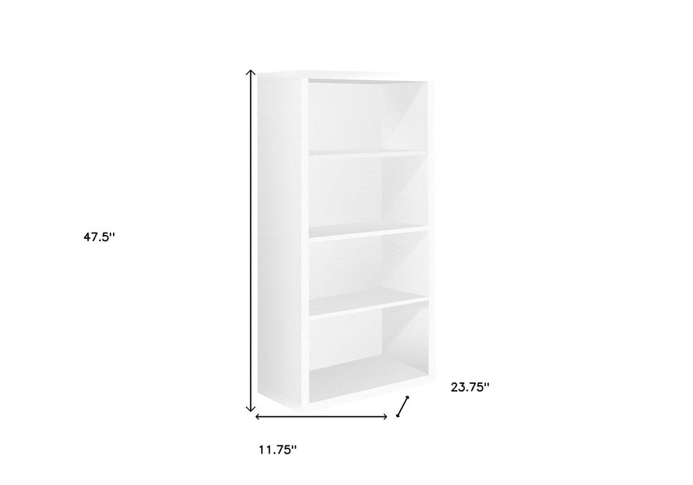 48" Taupe Distressed Wood Adjustable Four Tier Bookcase