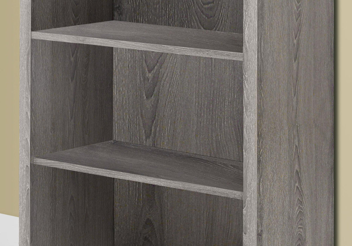 Taupe Wood Four Tier Bookcase