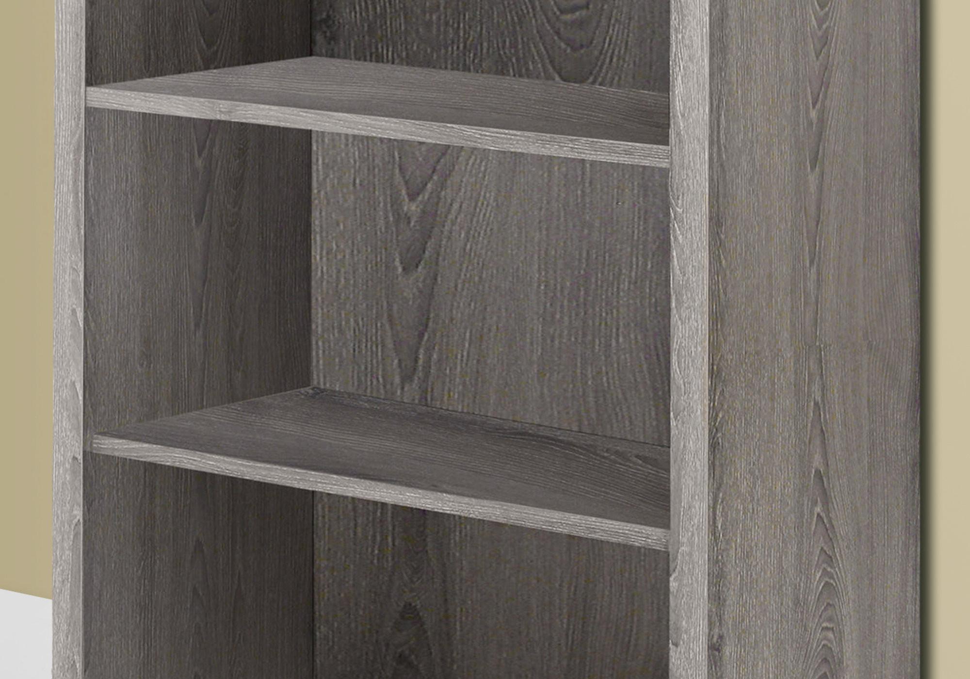 Taupe Wood Four Tier Bookcase