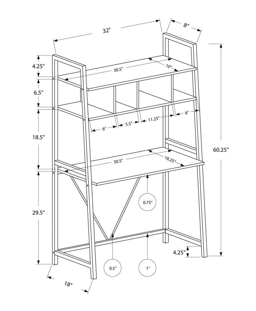 32" White Computer Desk