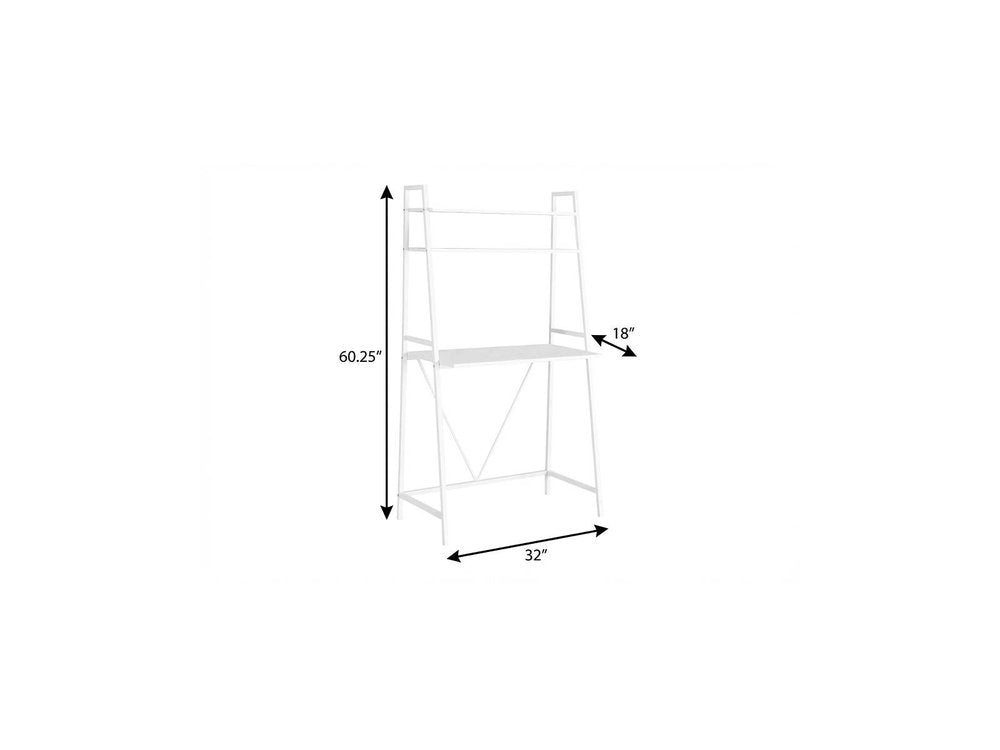 32" White Computer Desk