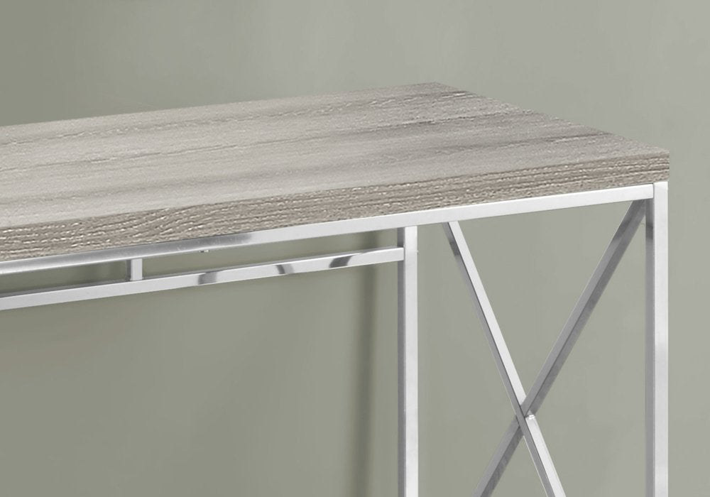 47" Taupe and Silver Computer Desk