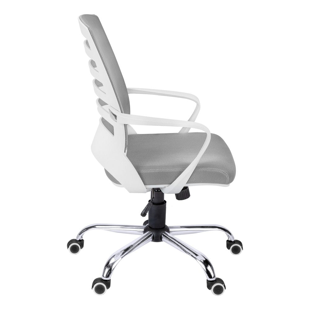 Gray Black and Silver Adjustable Height Swivel Rolling Office Chair