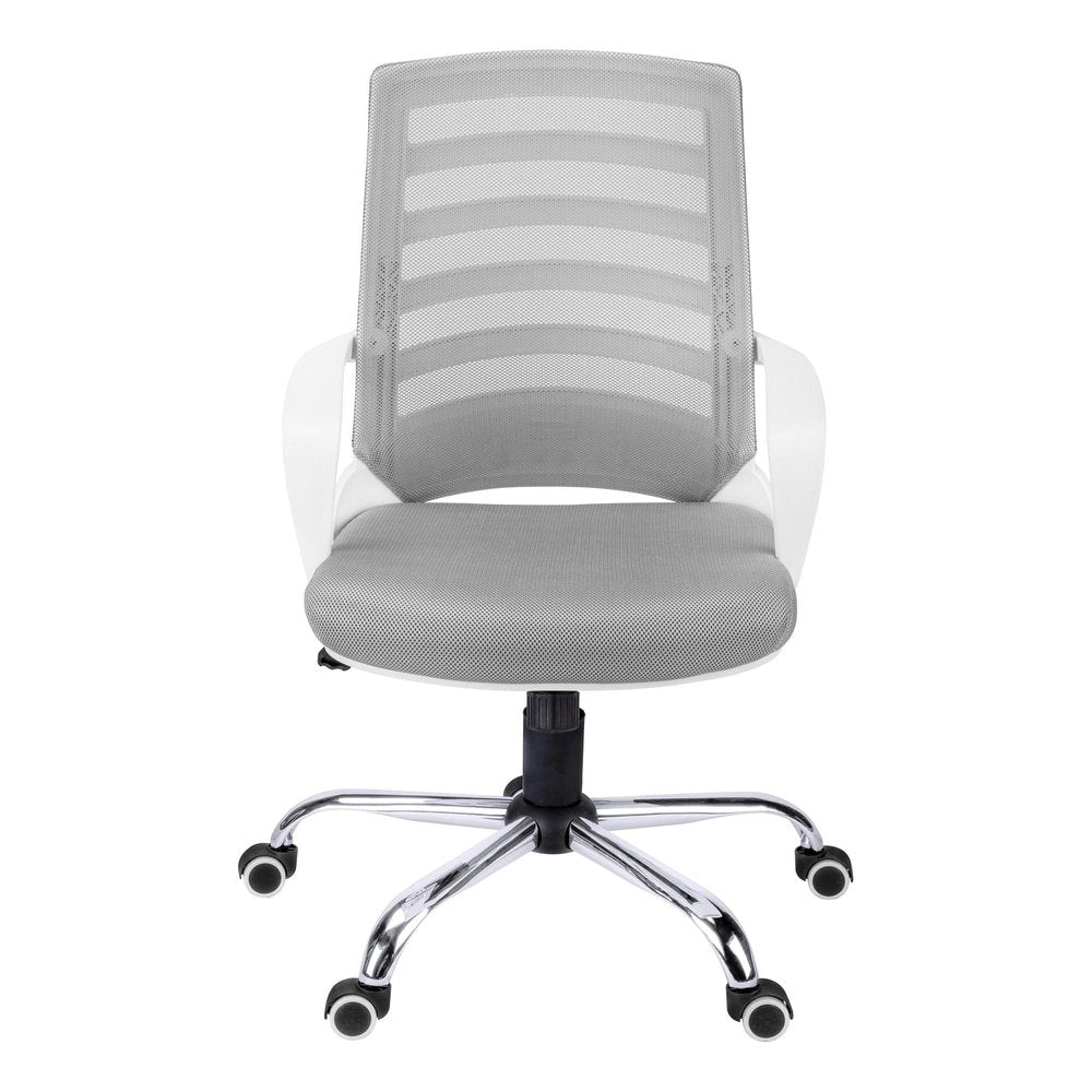 Gray Black and Silver Adjustable Height Swivel Rolling Office Chair