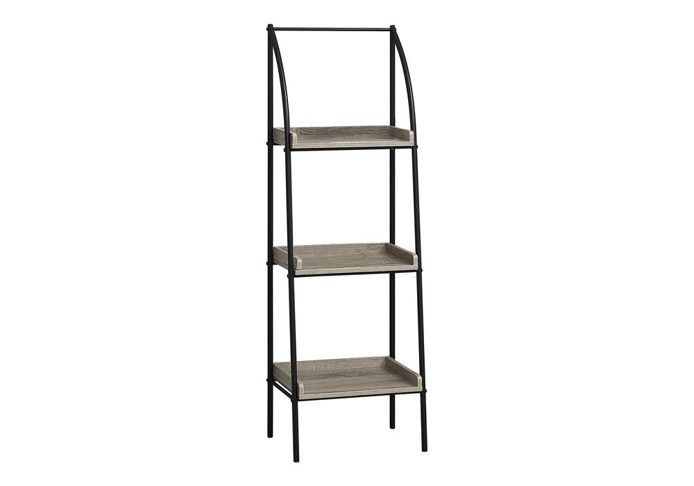 48" Taupe Metal Etagere Bookcase