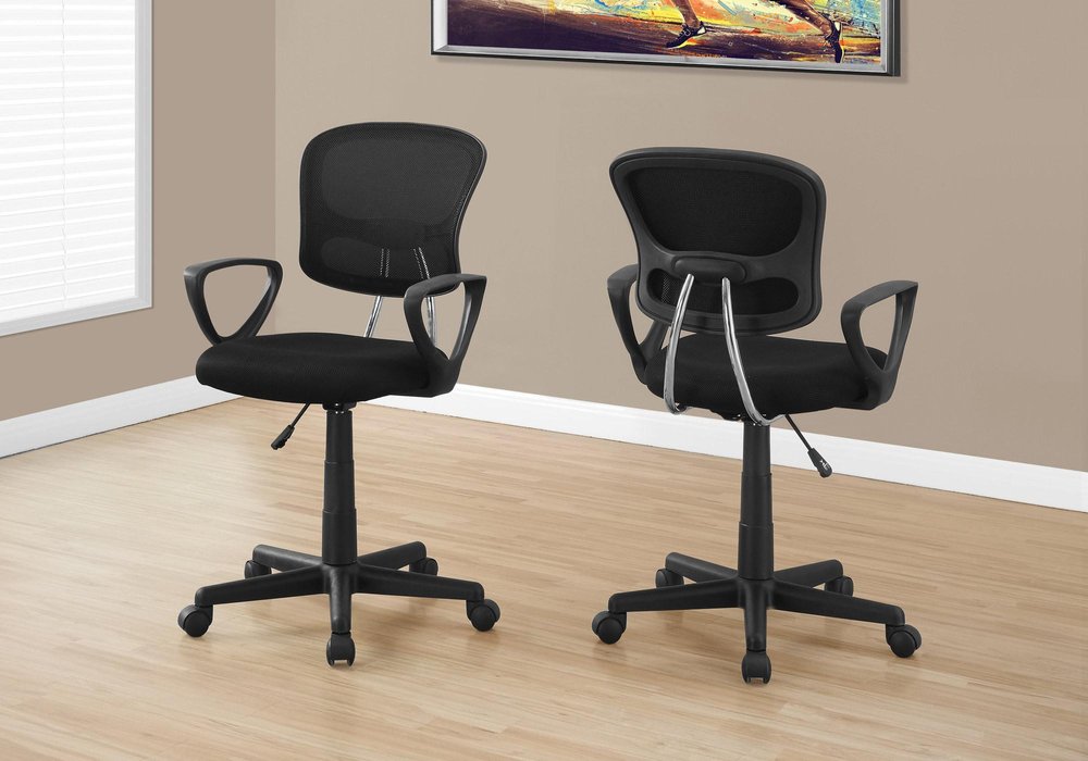 Gray White and Black Adjustable Height Swivel Rolling Office Chair