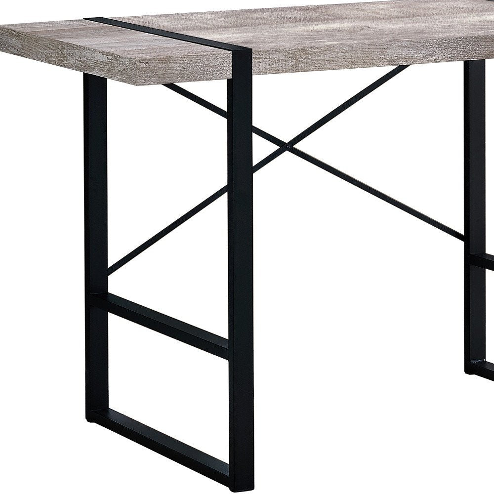 49" Taupe and Black Computer Desk