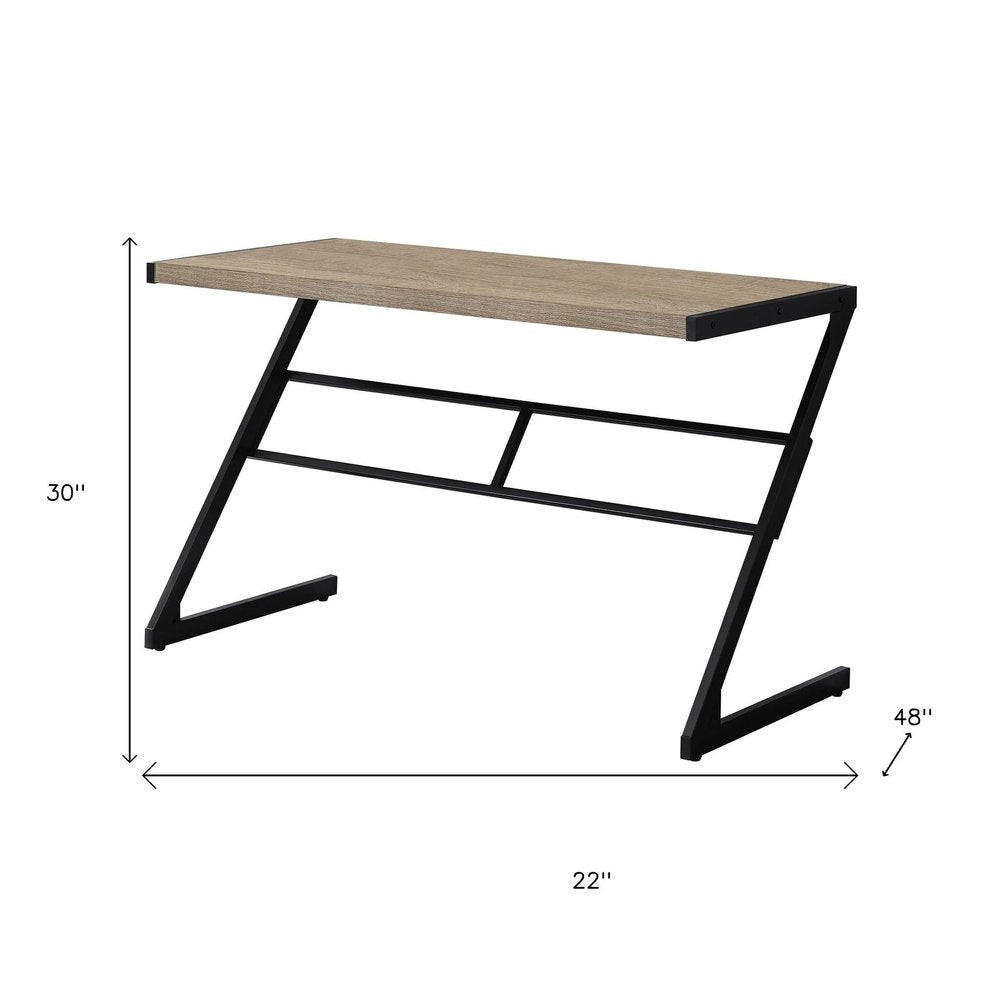 22" White and Silver Computer Desk