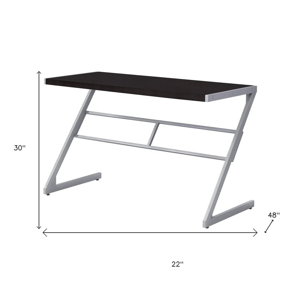 22" White and Silver Computer Desk