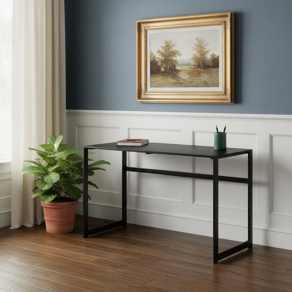 22" Black Glass Computer Desk