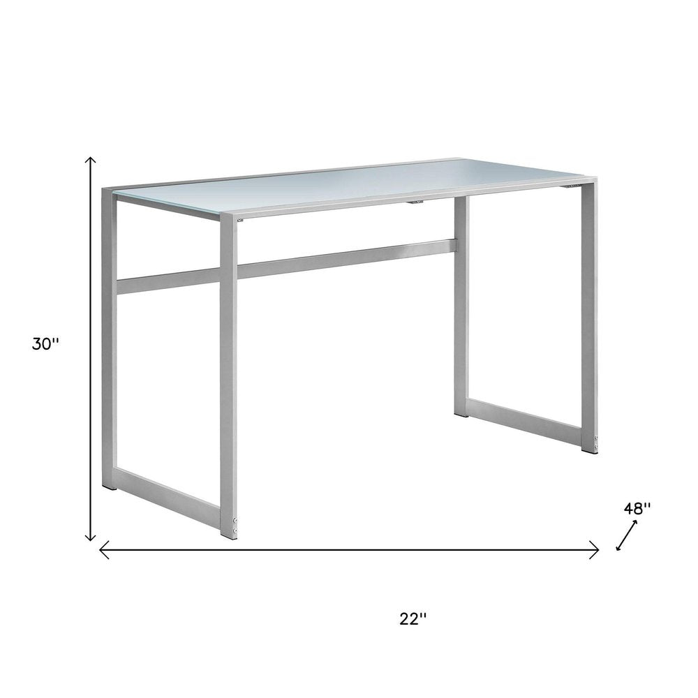 22" Black Glass Computer Desk