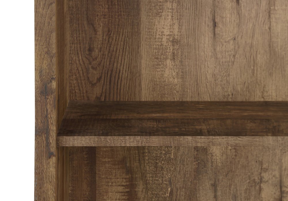 48" Brown Distressed Wood Adjustable Four Tier Bookcase