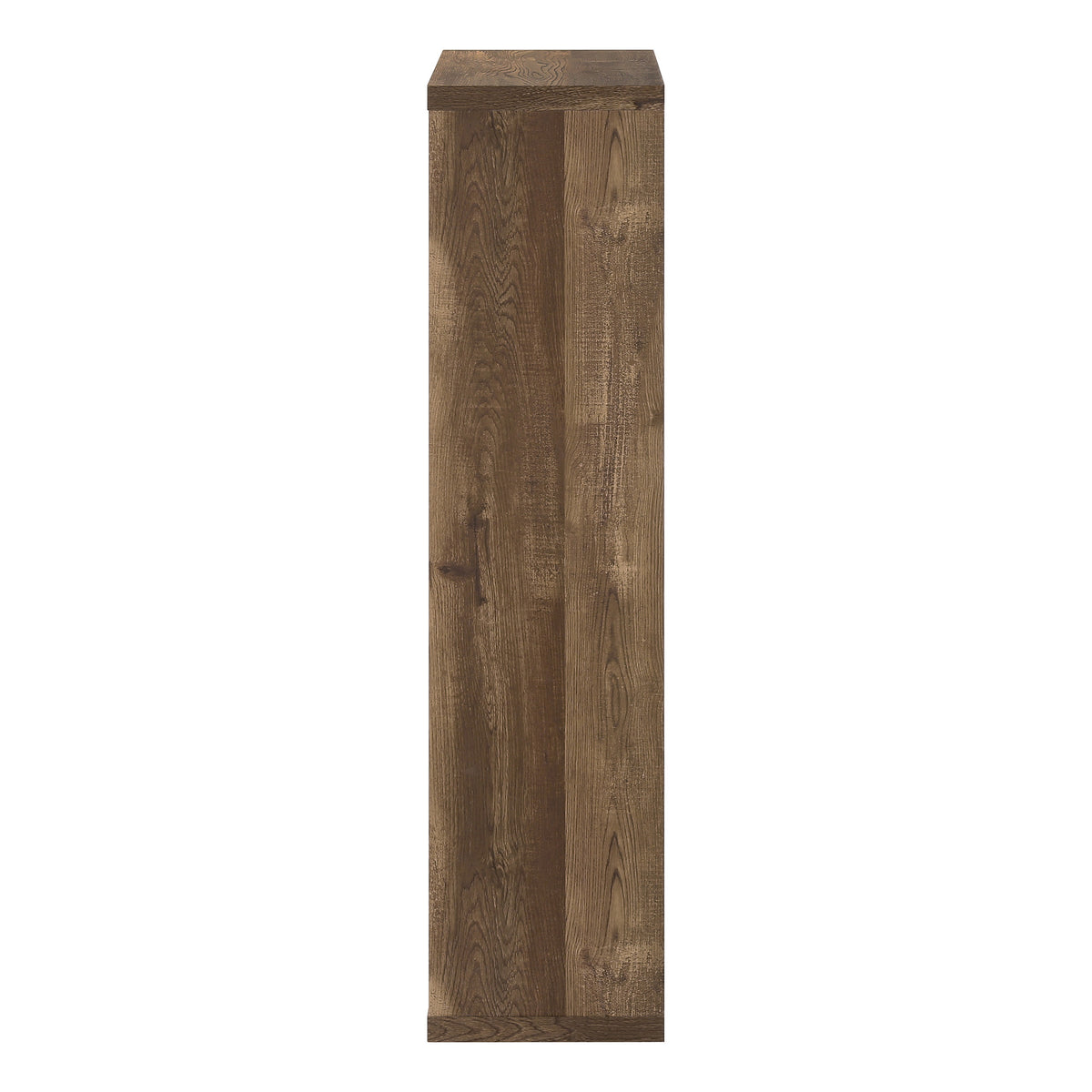 48" Brown Distressed Wood Adjustable Four Tier Bookcase