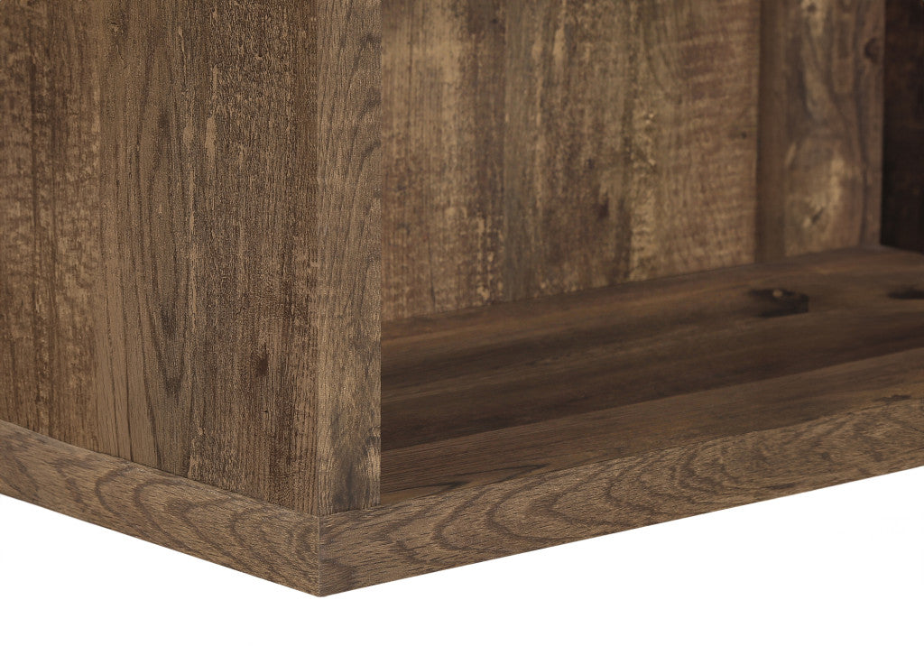 48" Brown Distressed Wood Adjustable Four Tier Bookcase