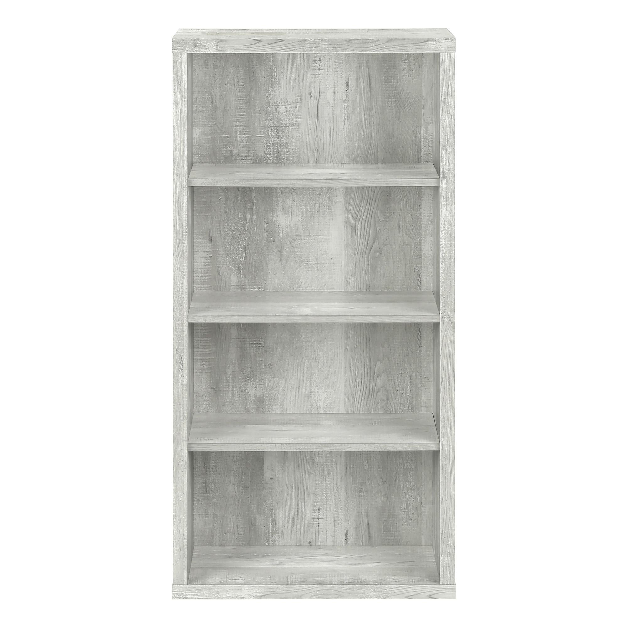 48" Gray Wood Four Tier Bookcase