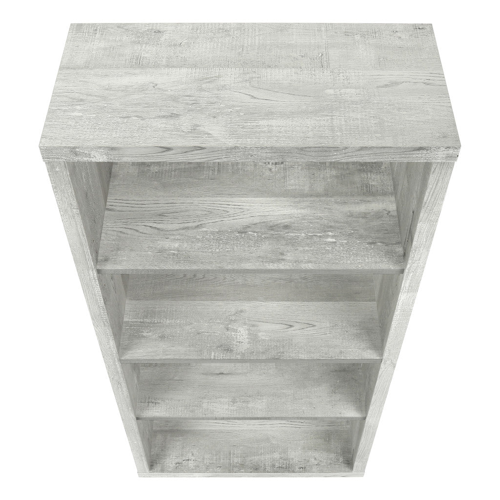 48" Gray Wood Four Tier Bookcase