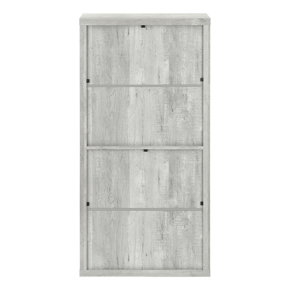 48" Brown Distressed Wood Adjustable Four Tier Bookcase