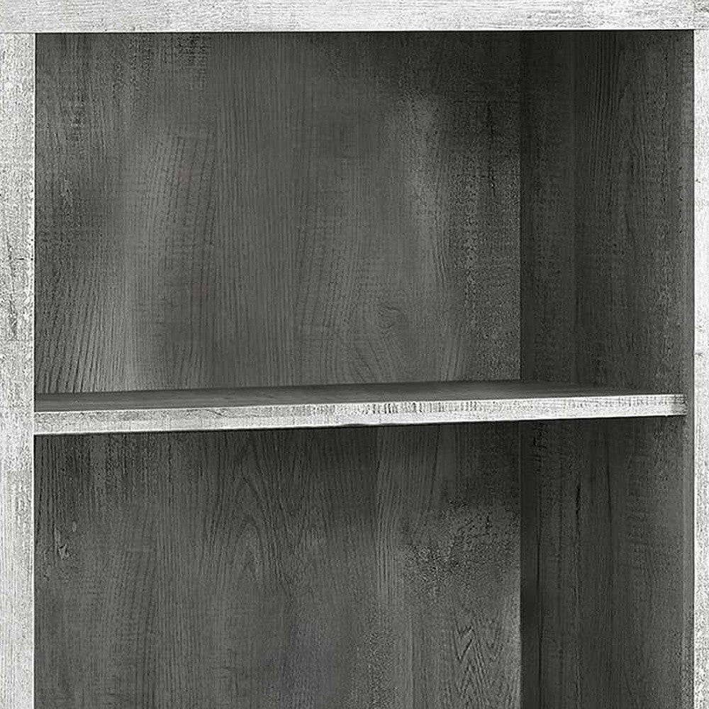 48" Gray Wood Four Tier Bookcase