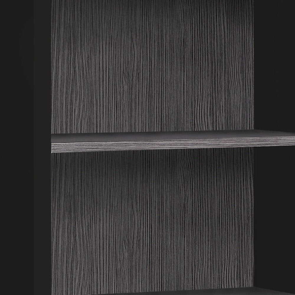 48" Brown Distressed Wood Adjustable Four Tier Bookcase