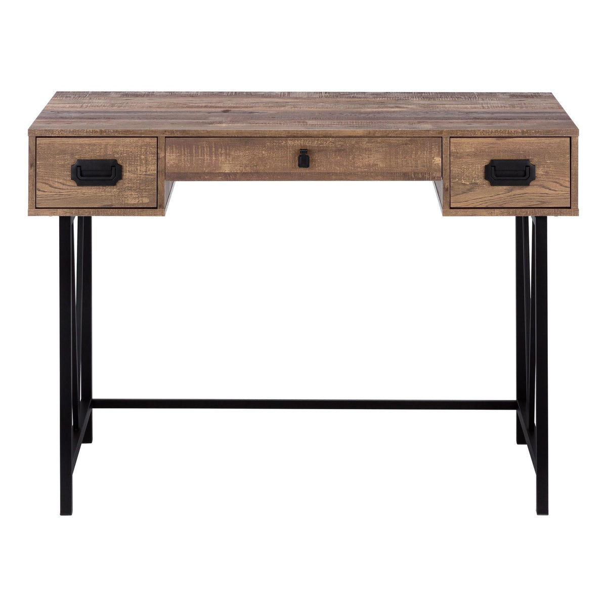 47" Brown and Black Computer Desk With Two Drawers