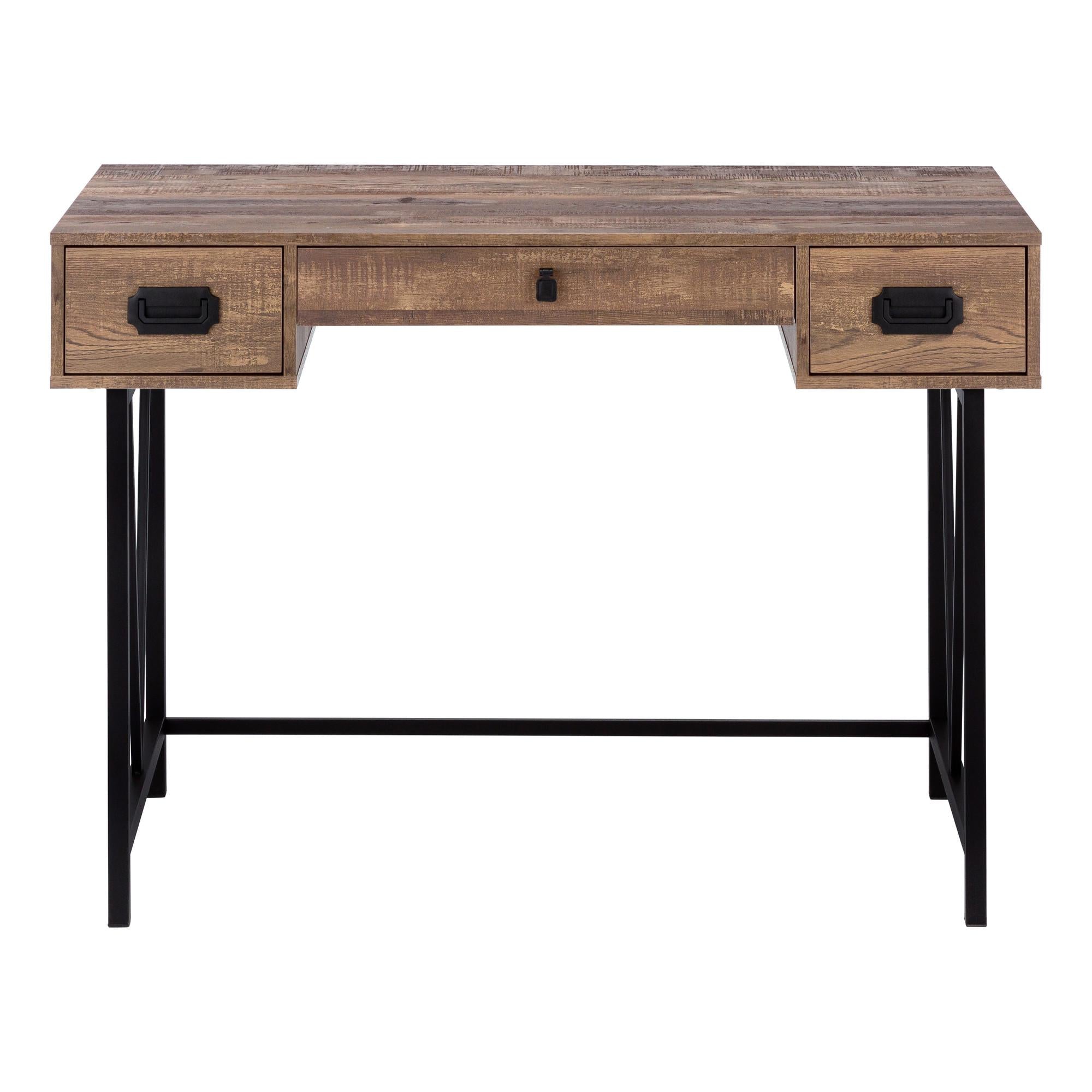 47" Brown and Black Computer Desk With Two Drawers