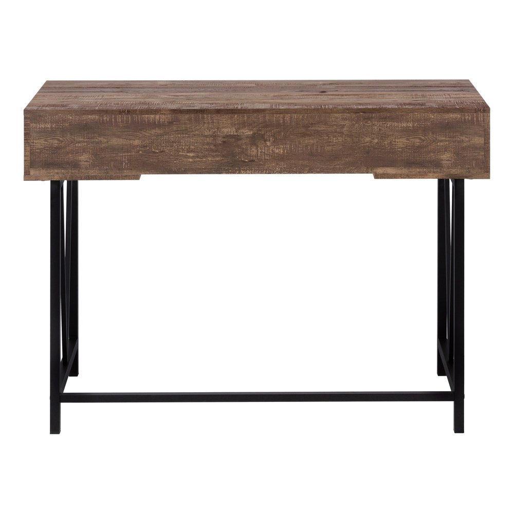 47" Brown and Black Computer Desk With Two Drawers