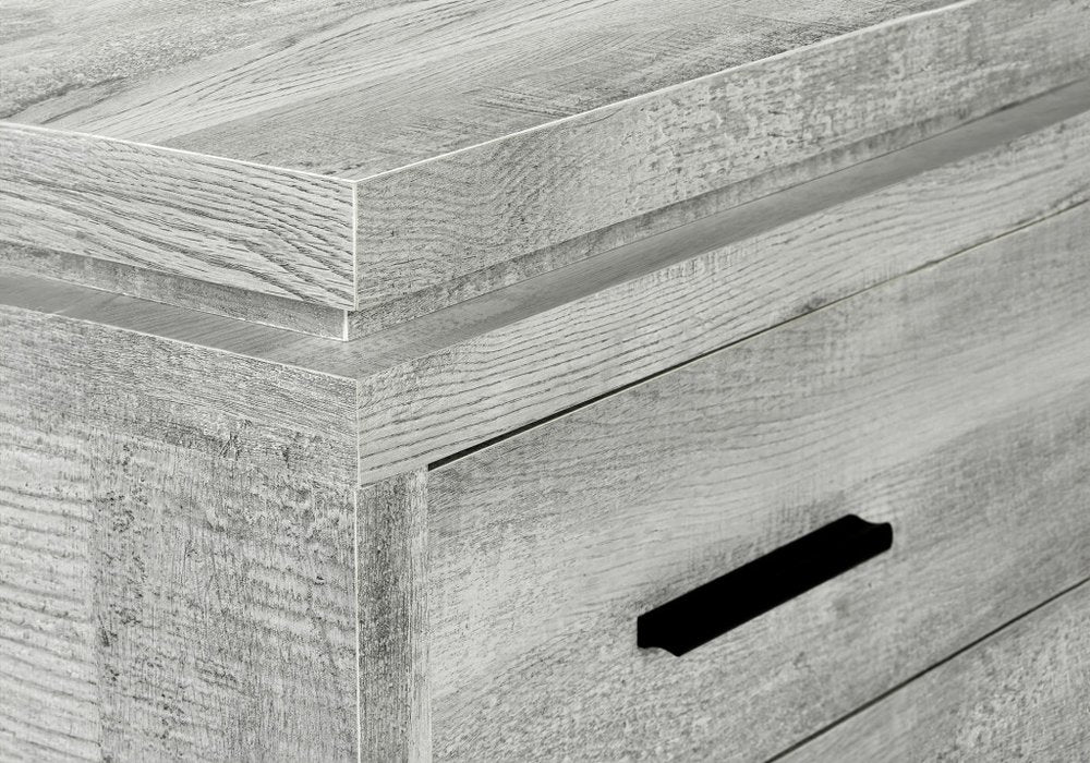 47" Gray L Shape Computer Desk With Three Drawers