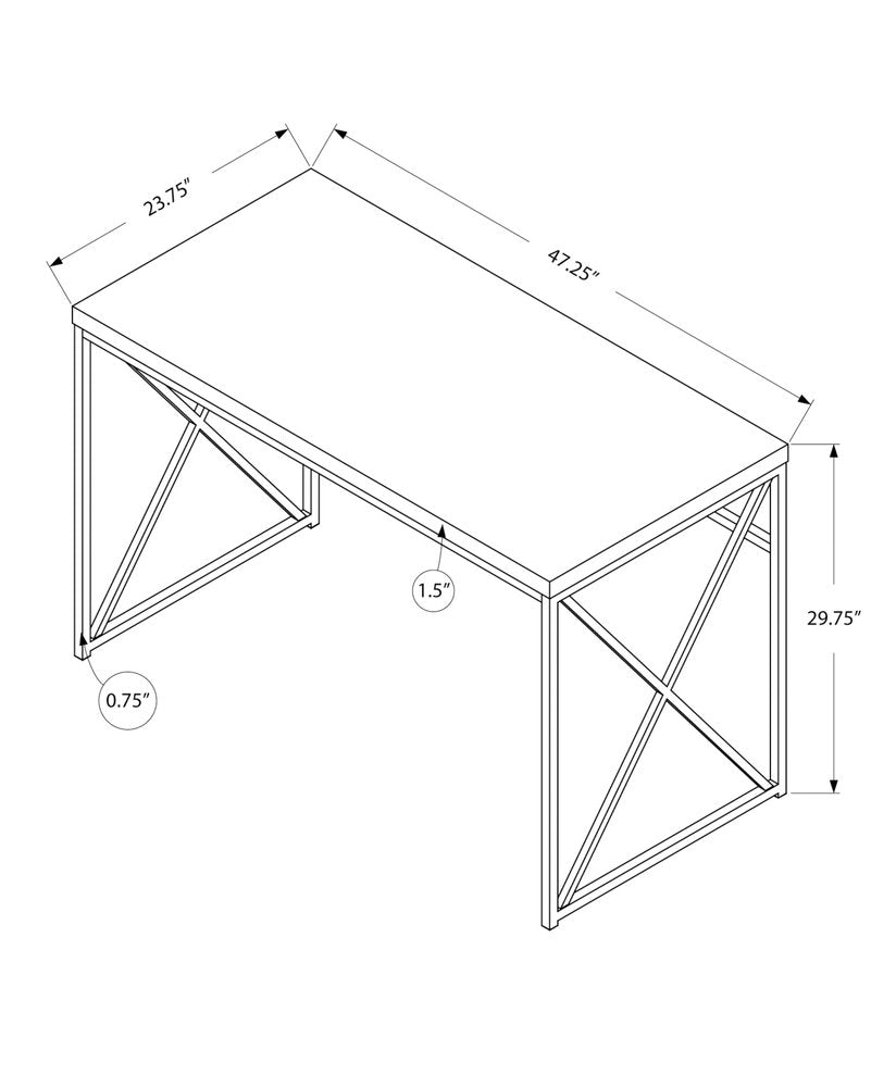 47" Gray and Black Computer Desk