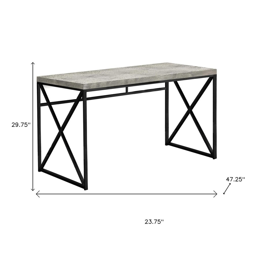 24" Gray and Black Computer Desk