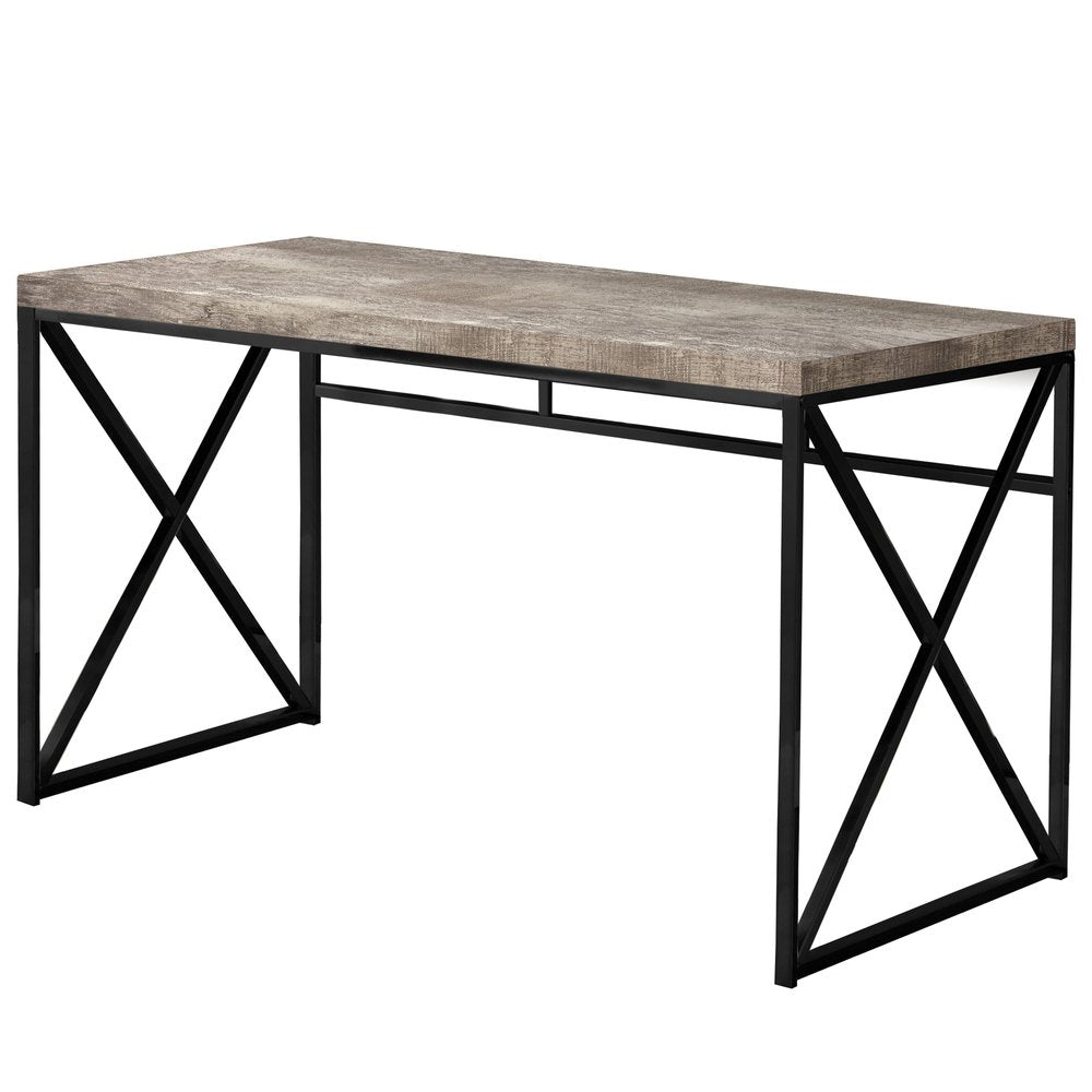 47" Taupe and Black Computer Desk