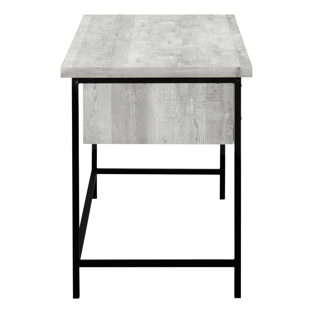 55" Brown and Black Computer Desk With Three Drawers
