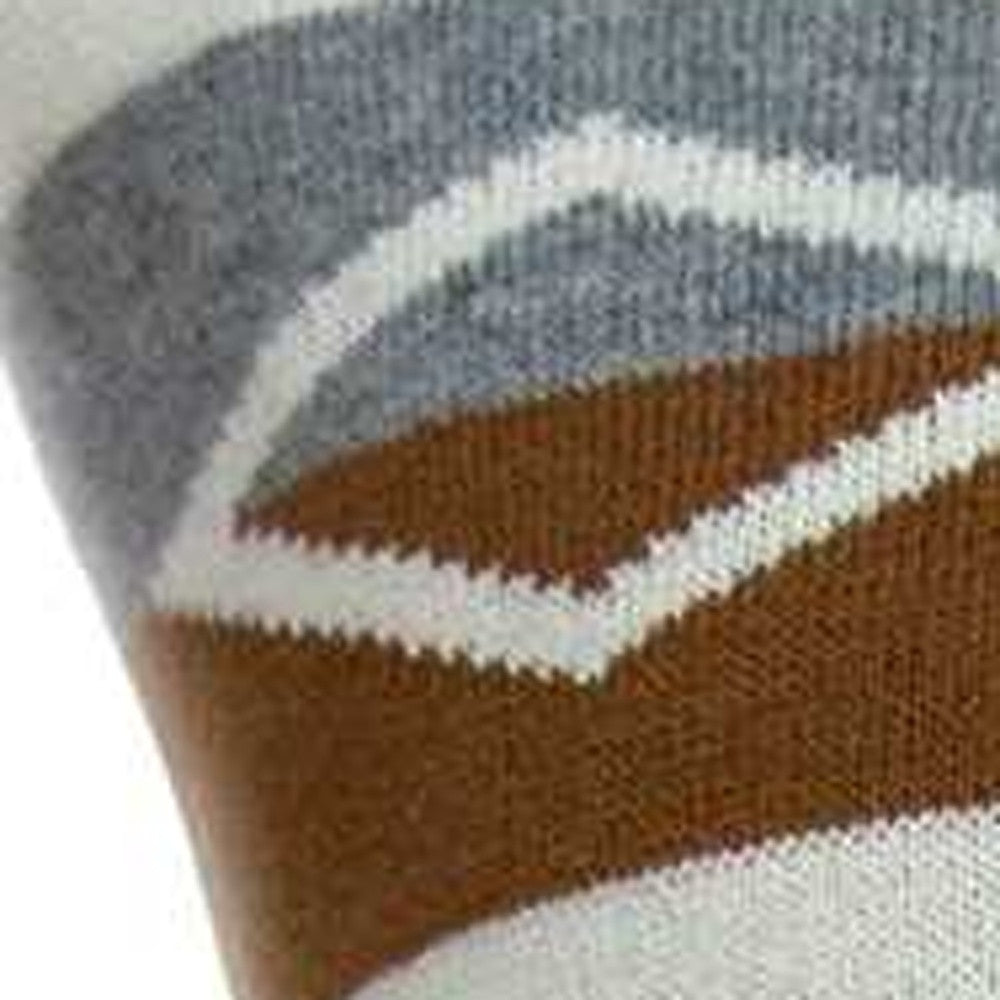20" Brown Gray And Ivory Southwestern Cotton Throw Pillow