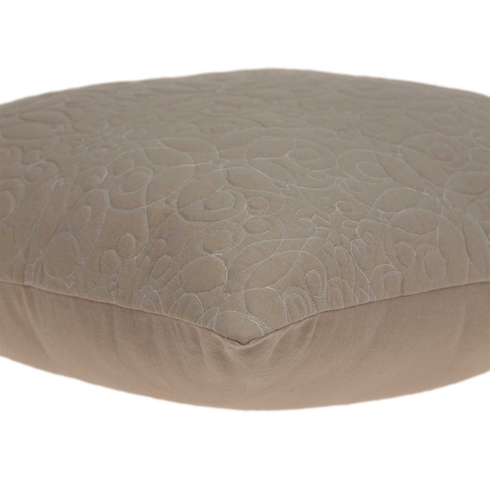 20" Tan Swirl Cotton Throw Pillow