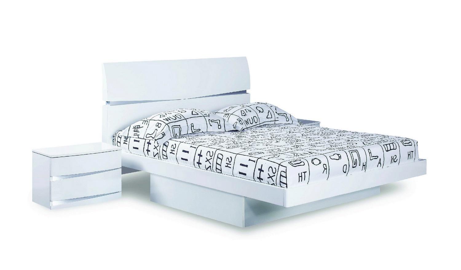White Solid Wood King Bed Frame