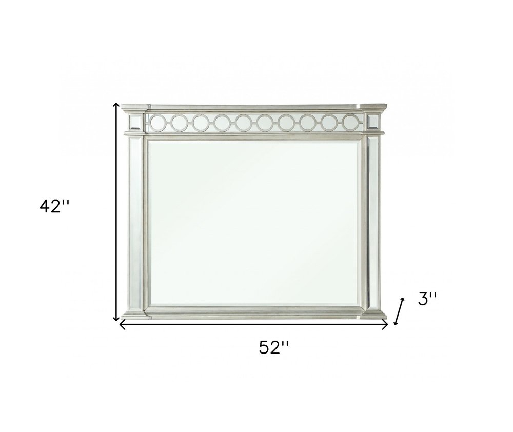 42" Silver Wood Framed Mounted Dresser Mirror