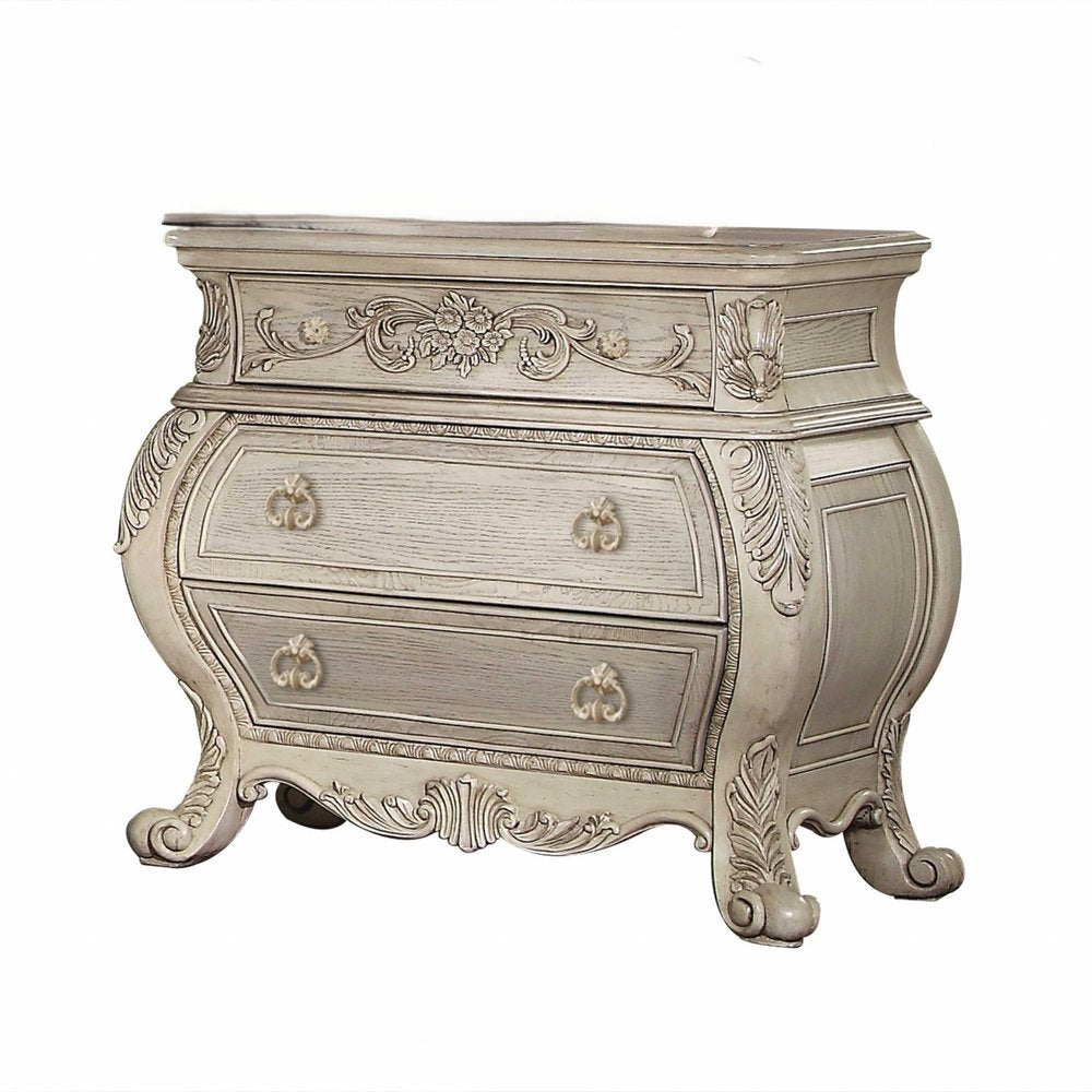 24" Platinum Two Drawers Nightstand