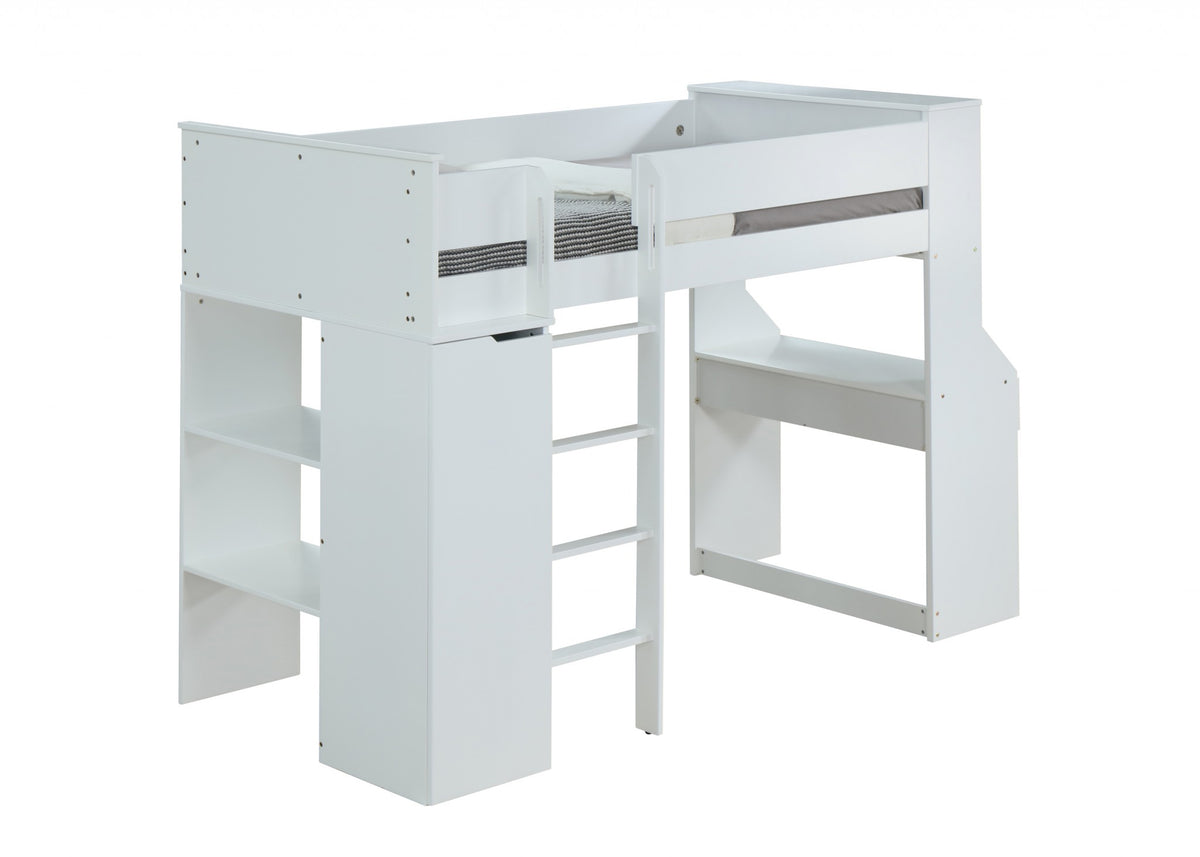 Wood Twin Loft Bed With No